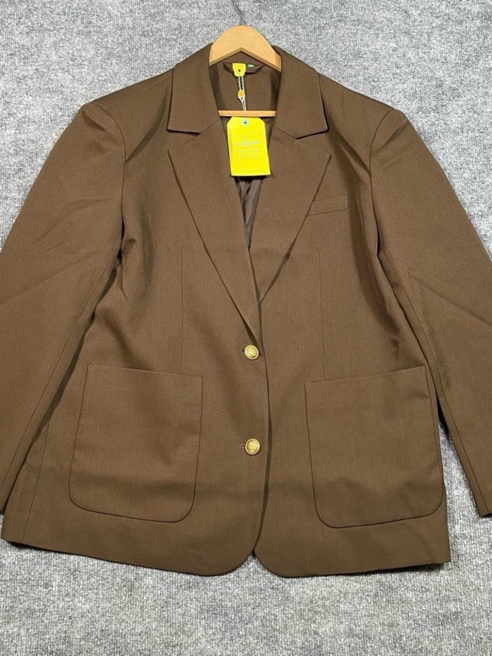 NWT Farm Rio Classic Brown Women's Blazer - Tailored Single-Breasted Jacket